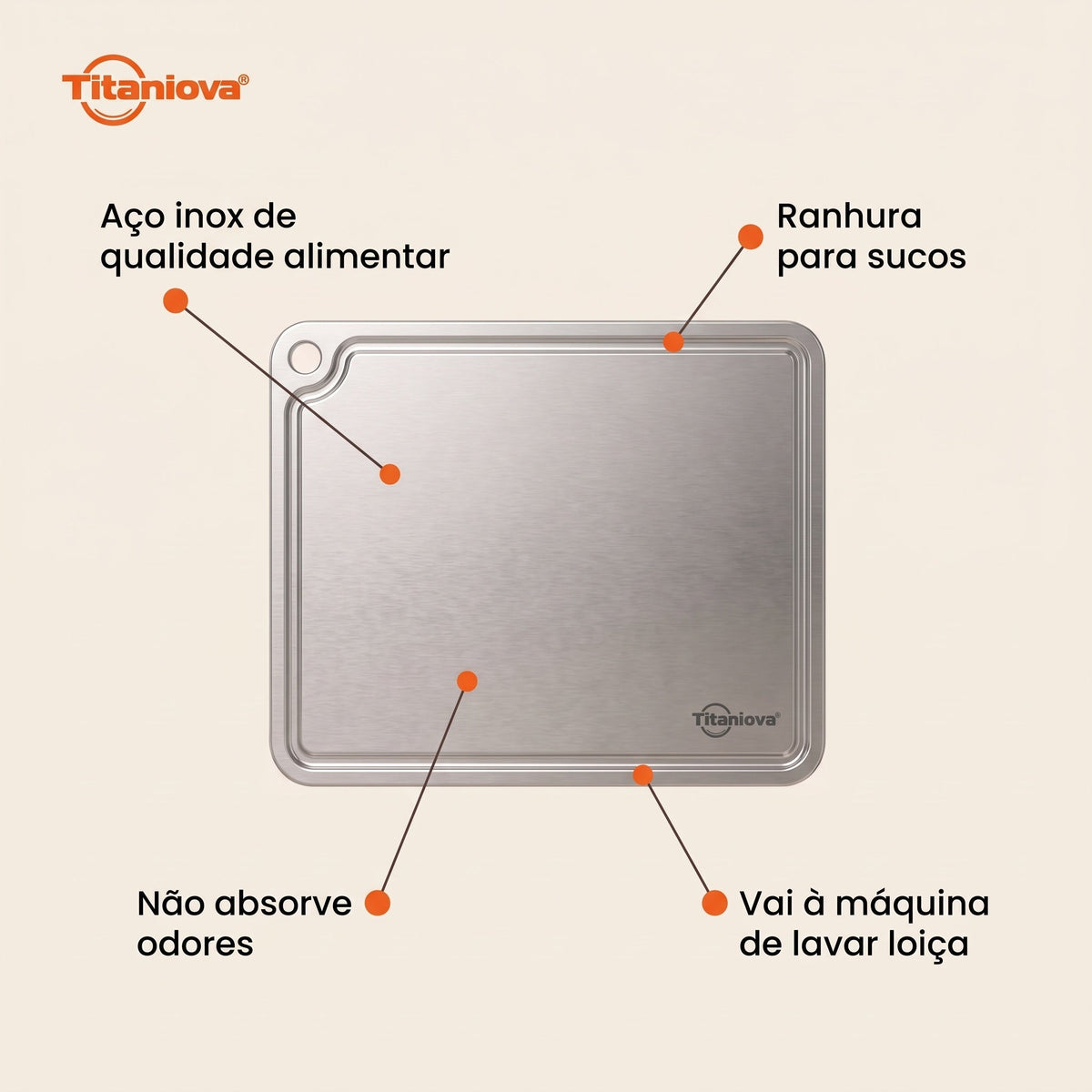 Tábua inox Titaniova: características
